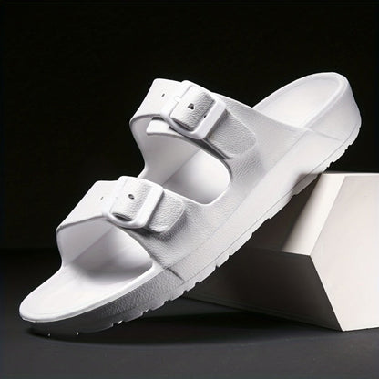 Men's Double Buckle Leather Sandal