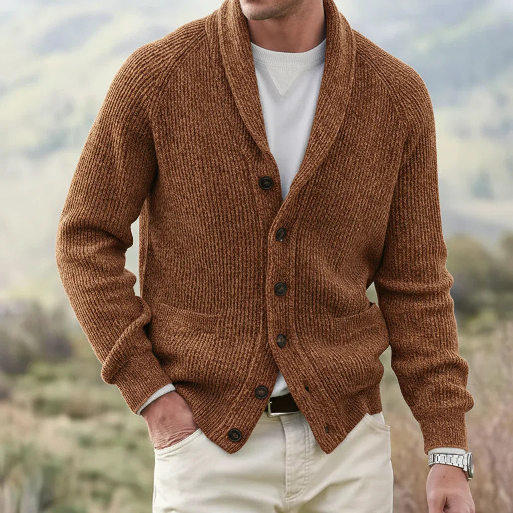 Lucas | Men's Lightweight Crew Neck Sweater Cardigan