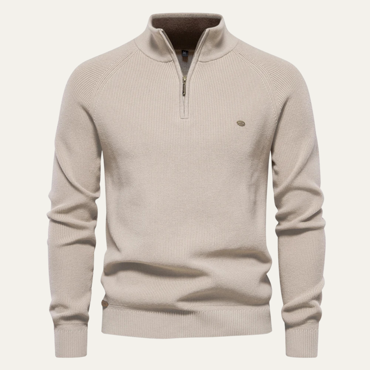 Men's Casual Knit Sweater Mock Neck Button Collar