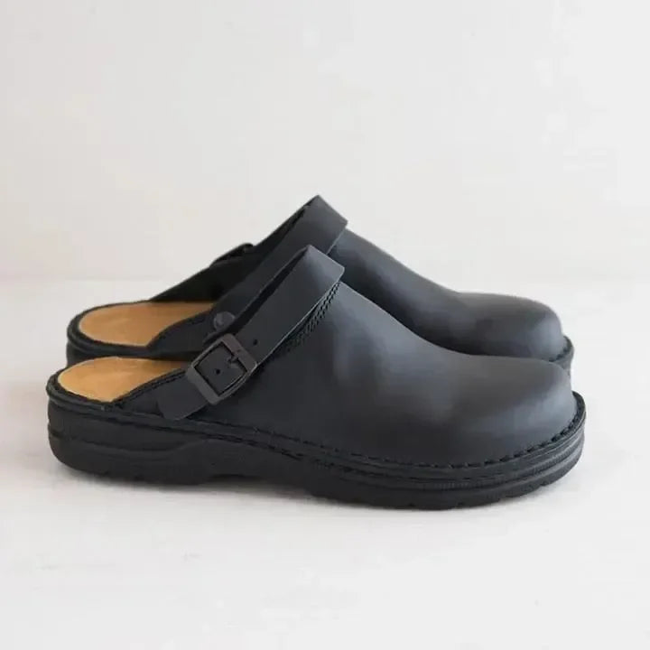 Unisex Leather Slip On Clogs