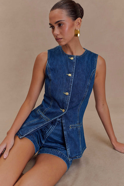 Fashionable Women's 2 Piece Denim Outfit