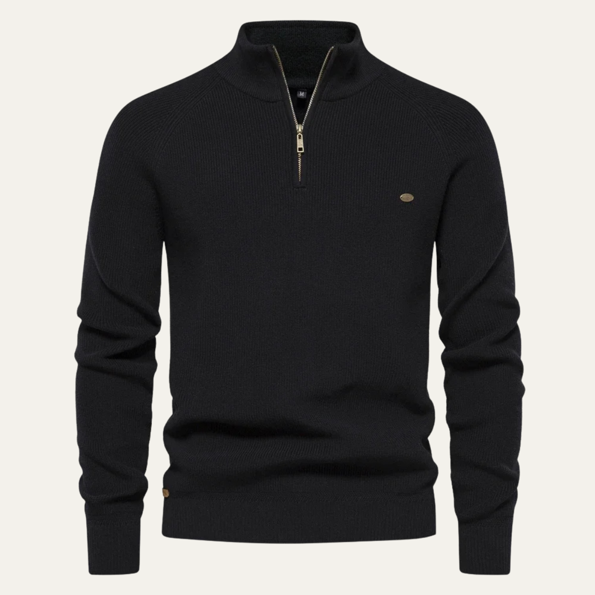 Men's Casual Knit Sweater Mock Neck Button Collar - VibreMode