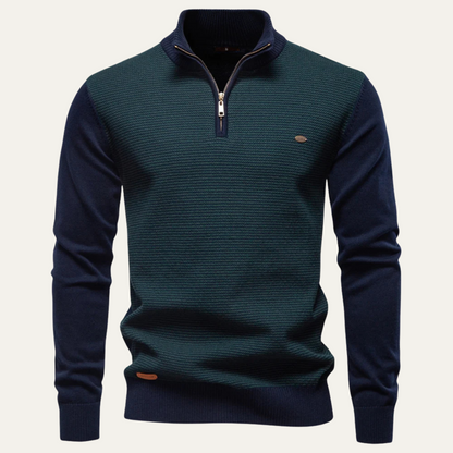 Men's Half Zip Winter Knit Sweater - VibreMode