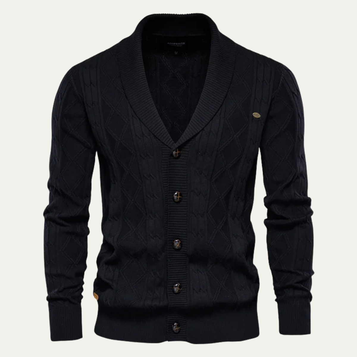 Brecon Men's Cable Knit Cardigan Button Front