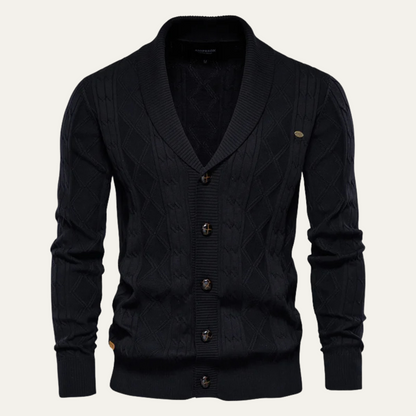 Brecon Men's Cable Knit Cardigan Button Front