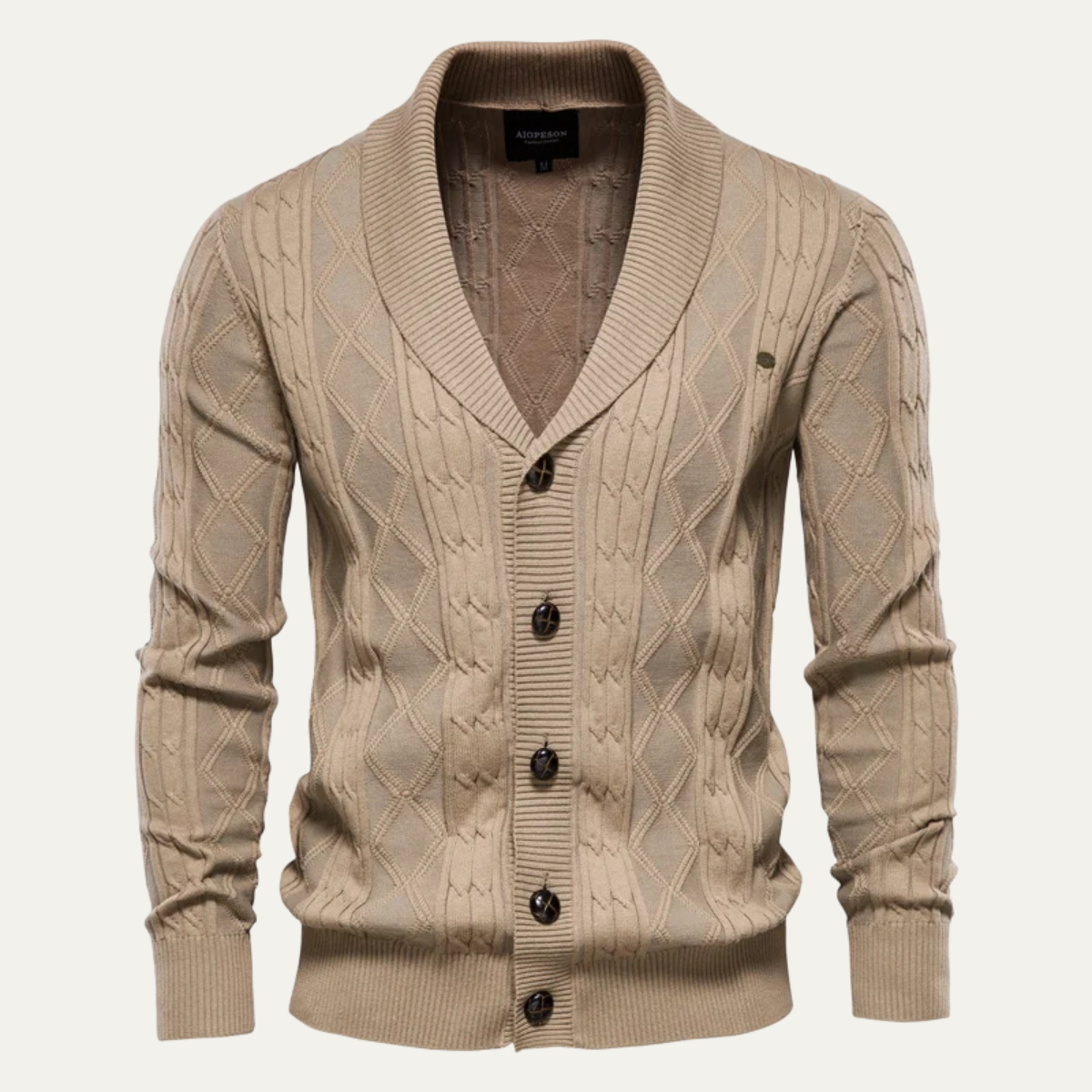 Brecon Men's Cable Knit Cardigan Button Front