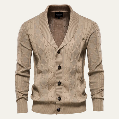 Brecon Men's Cable Knit Cardigan Button Front