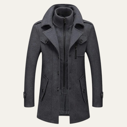 Men's Smart Trench Coat Waterproof Stand Collar - VibreMode