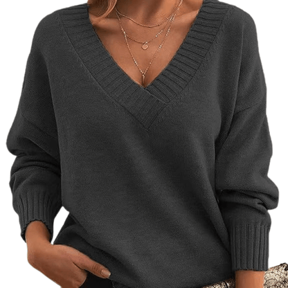 Women's V-Neck Sweater Classic Pullover