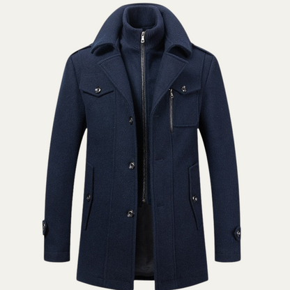 Men's Smart Trench Coat Waterproof Stand Collar