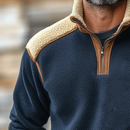 Men's Vintage Fleece Sherpa Quarter Zip Jacket