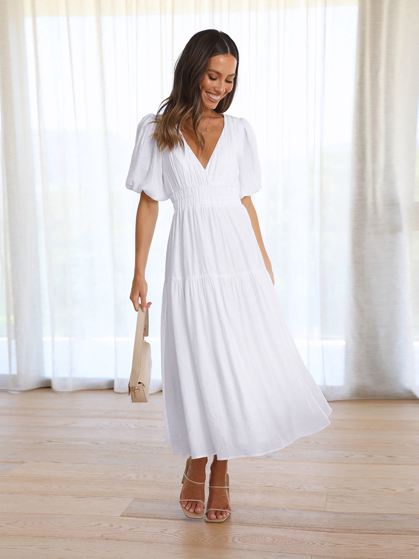 Fluffy Ruffled Women's Casual Dress