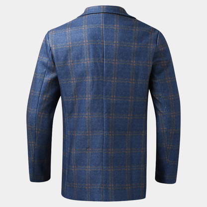 Men's Plaid Blazer Classic Fit Suit Jacket