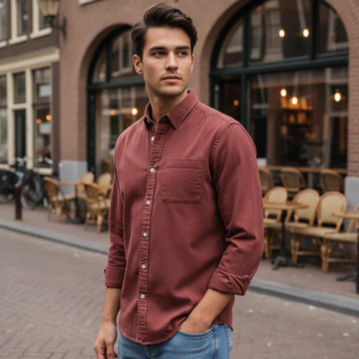 Men's Classic Oxford Dress Shirt Button Up