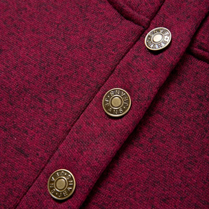 Men's Fleece Sweater Stand Collar Elbow Patches