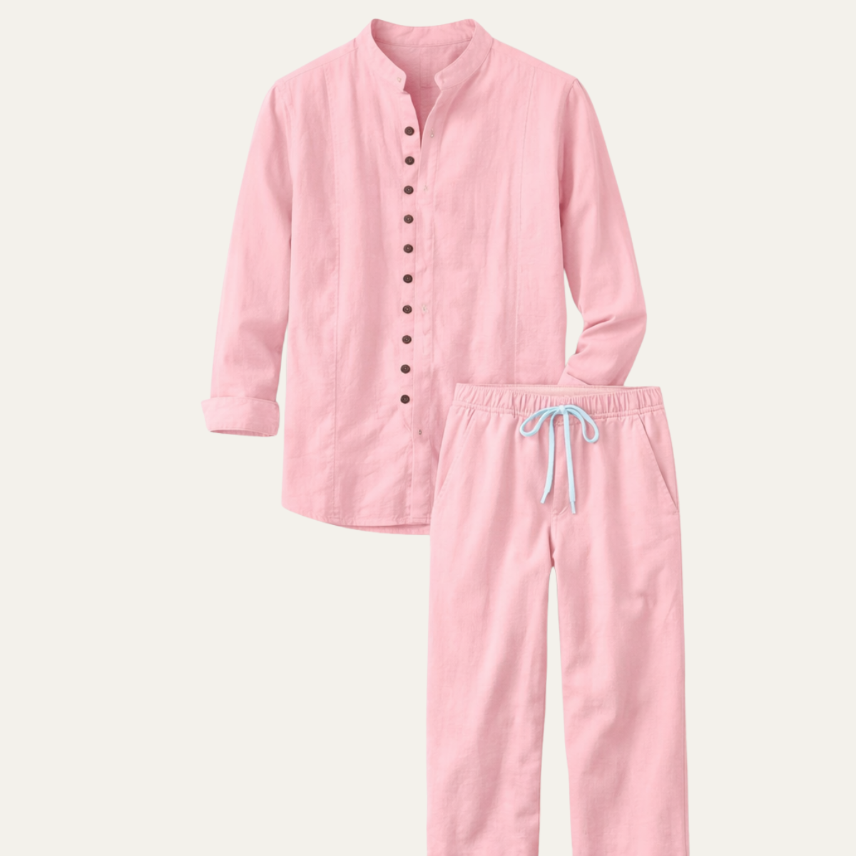 Men's Retro Cotton Linen Shirt Pants Set - VibreMode