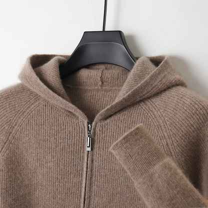 Men's Merino Wool Hooded Cardigan