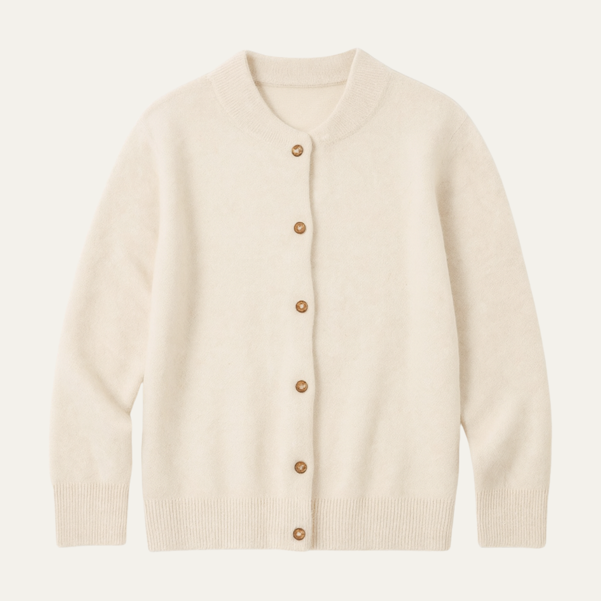 Men's Cashmere Cardigan Stand Collar Elegant Beige - VibreMode