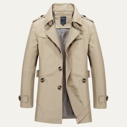 Men's Double Breasted Trench Coat Waterproof - VibreMode