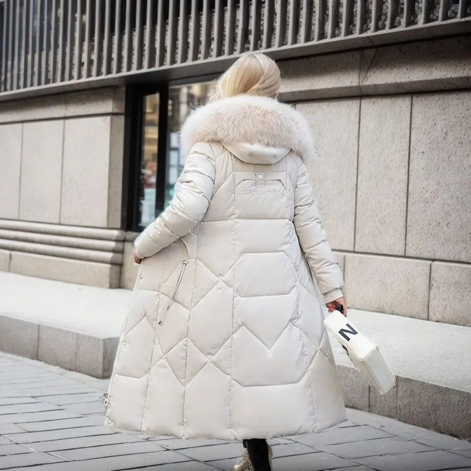 Women's Quilted Parka Coat with Hood