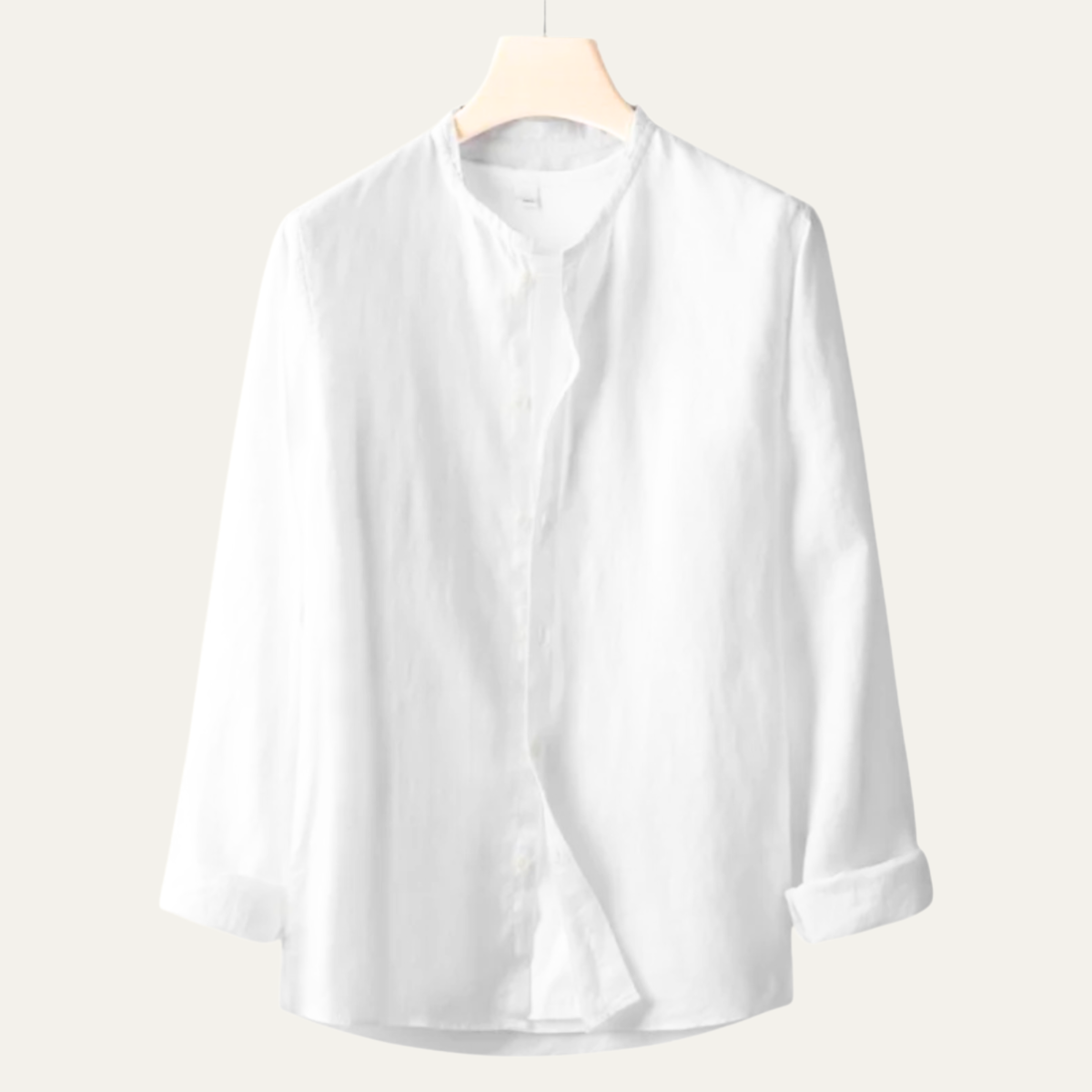 Men's Linen Shirt Thin Round Neck Vintage Style