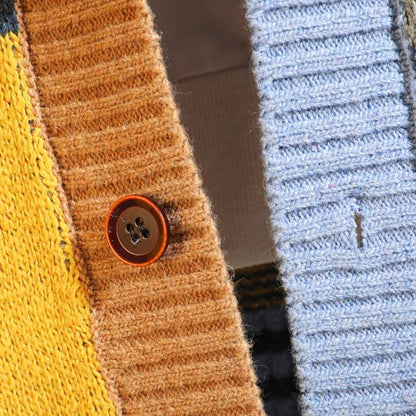 Pastel Color Block Open Front Cardigan for Women