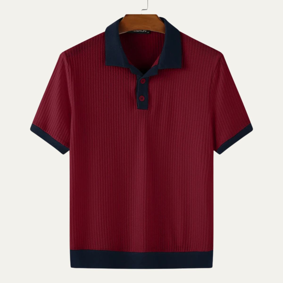 Men's Patchwork Knit Polo Shirt
