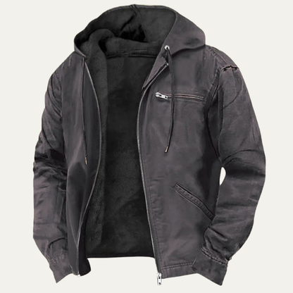 Men's Fleece Lined Hooded Jacket
