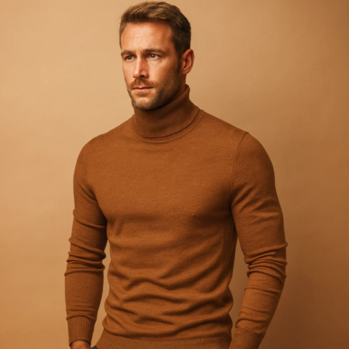 Men's Slim Fit Knitted Turtleneck Sweater