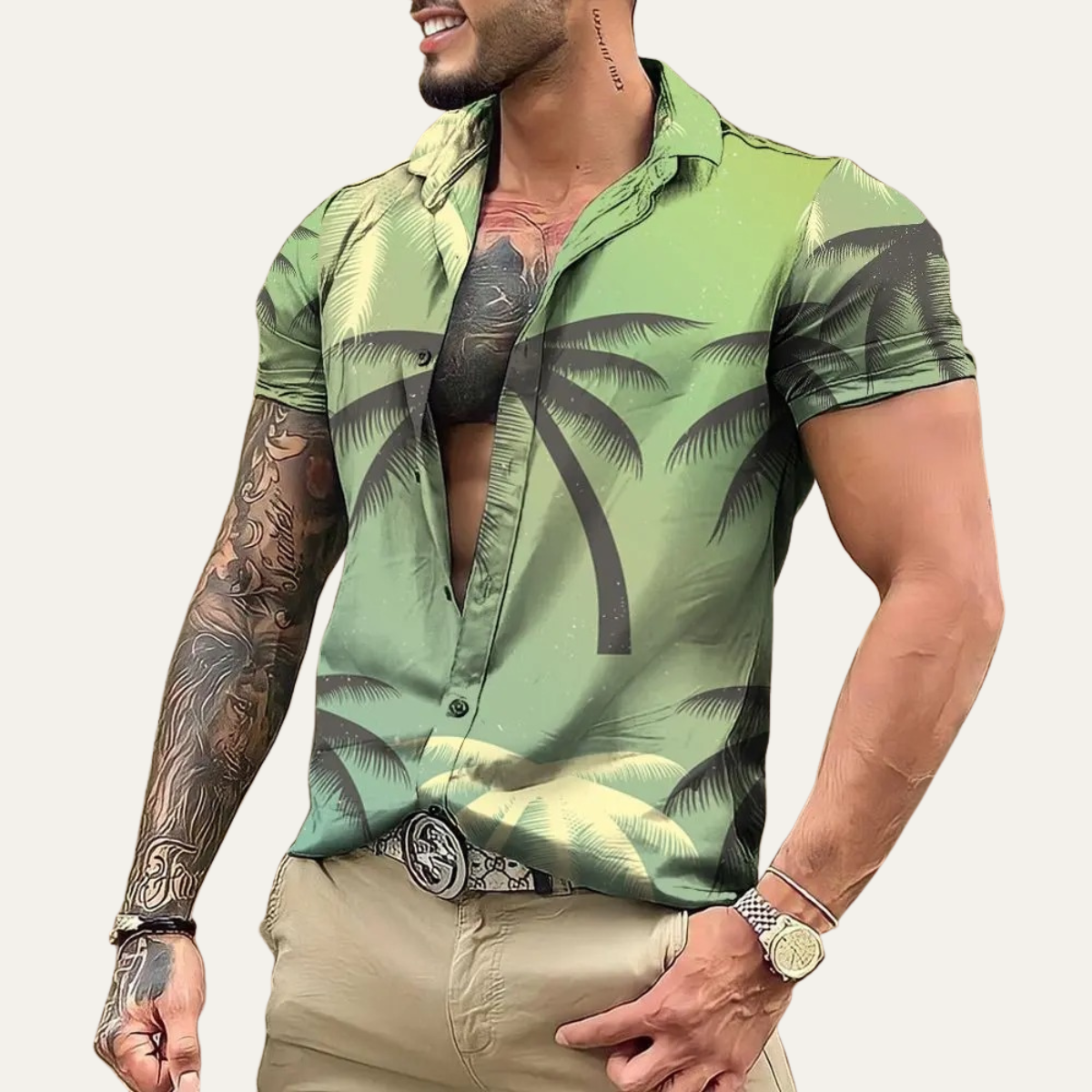 Men's Hawaiian Shirt Tropical Print Coconut Design