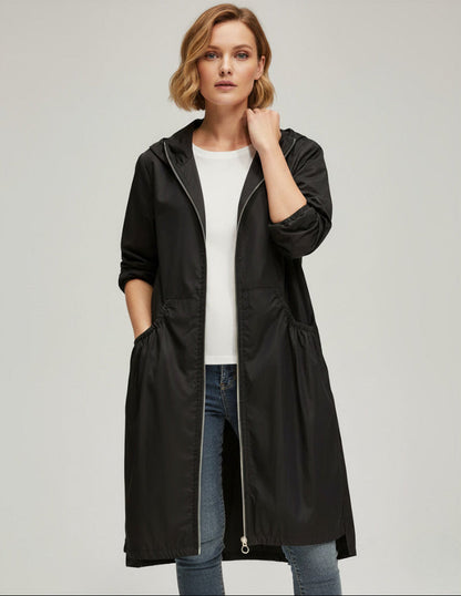 Lightweight Women's Spring Hooded Rain Coat