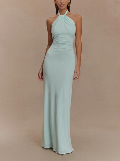 Beautiful Ladies Floral Maxi Halter Dress