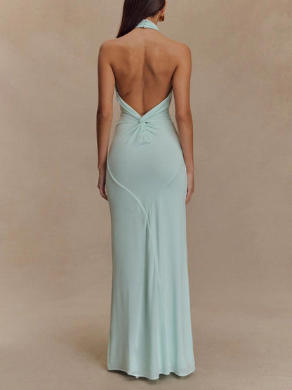 Beautiful Ladies Floral Maxi Halter Dress