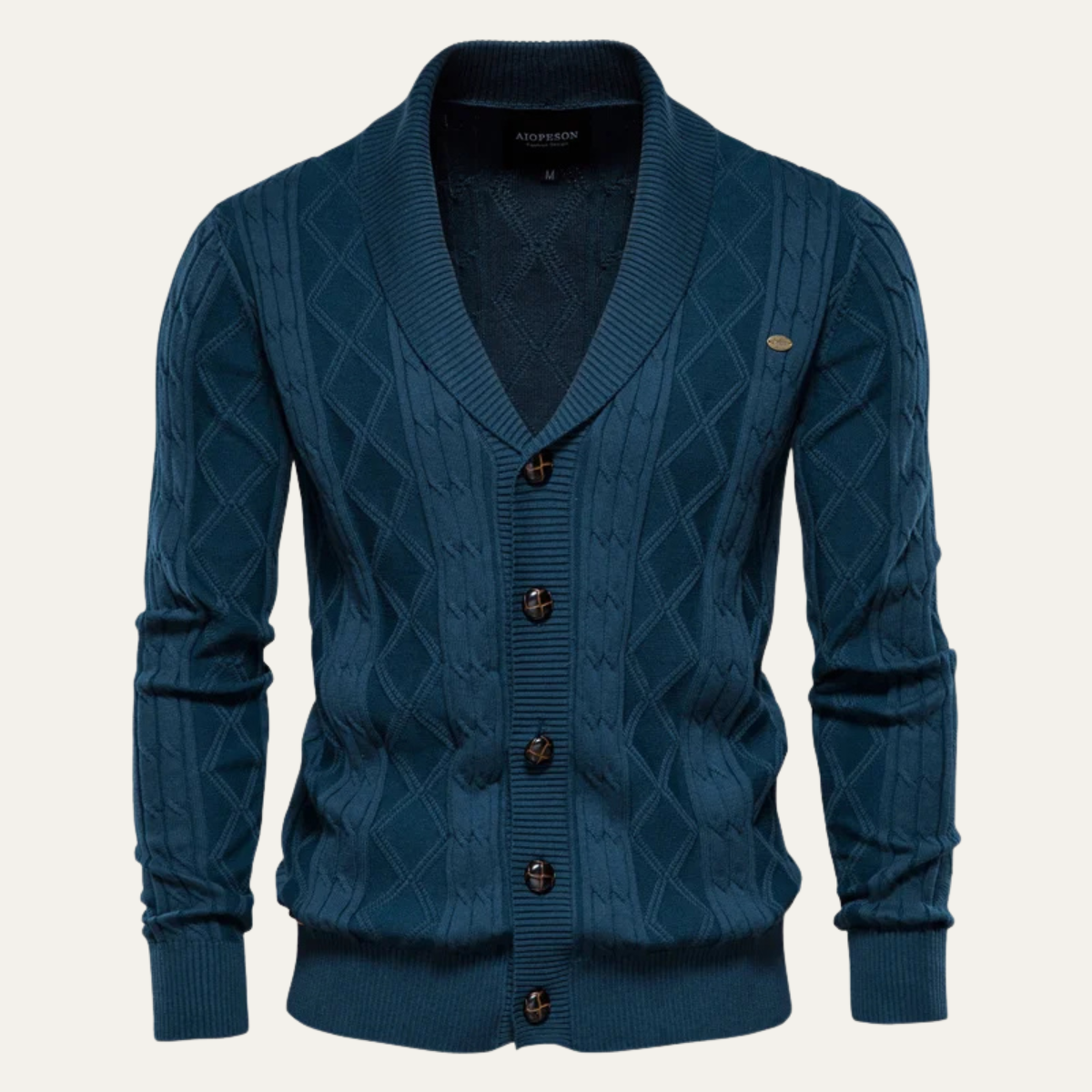Brecon Men's Cable Knit Cardigan Button Front