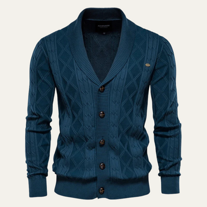 Brecon Men's Cable Knit Cardigan Button Front