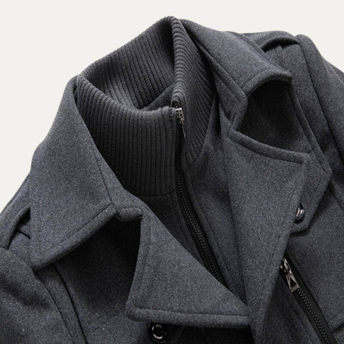 Men's Smart Trench Coat Waterproof Stand Collar