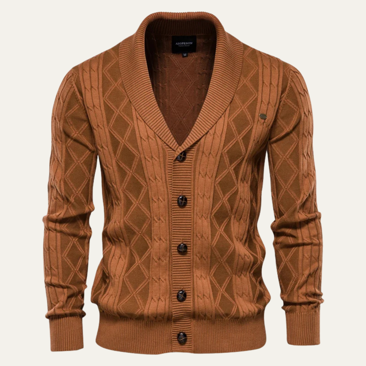 Brecon Men's Cable Knit Cardigan Button Front