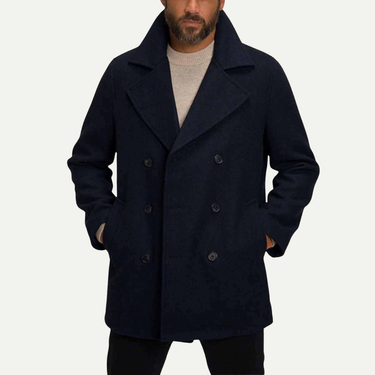Men's Slim Fit Wool Peacoat