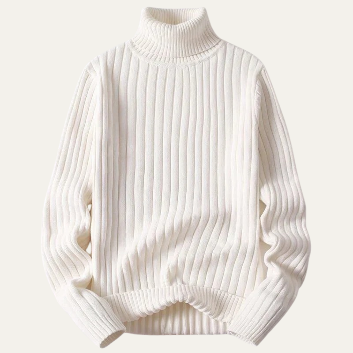 Men's Wool Turtleneck Sweater Ribbed Knit
