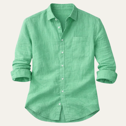Men's Cotton Linen Summer Shirt Lightweight - VibreMode