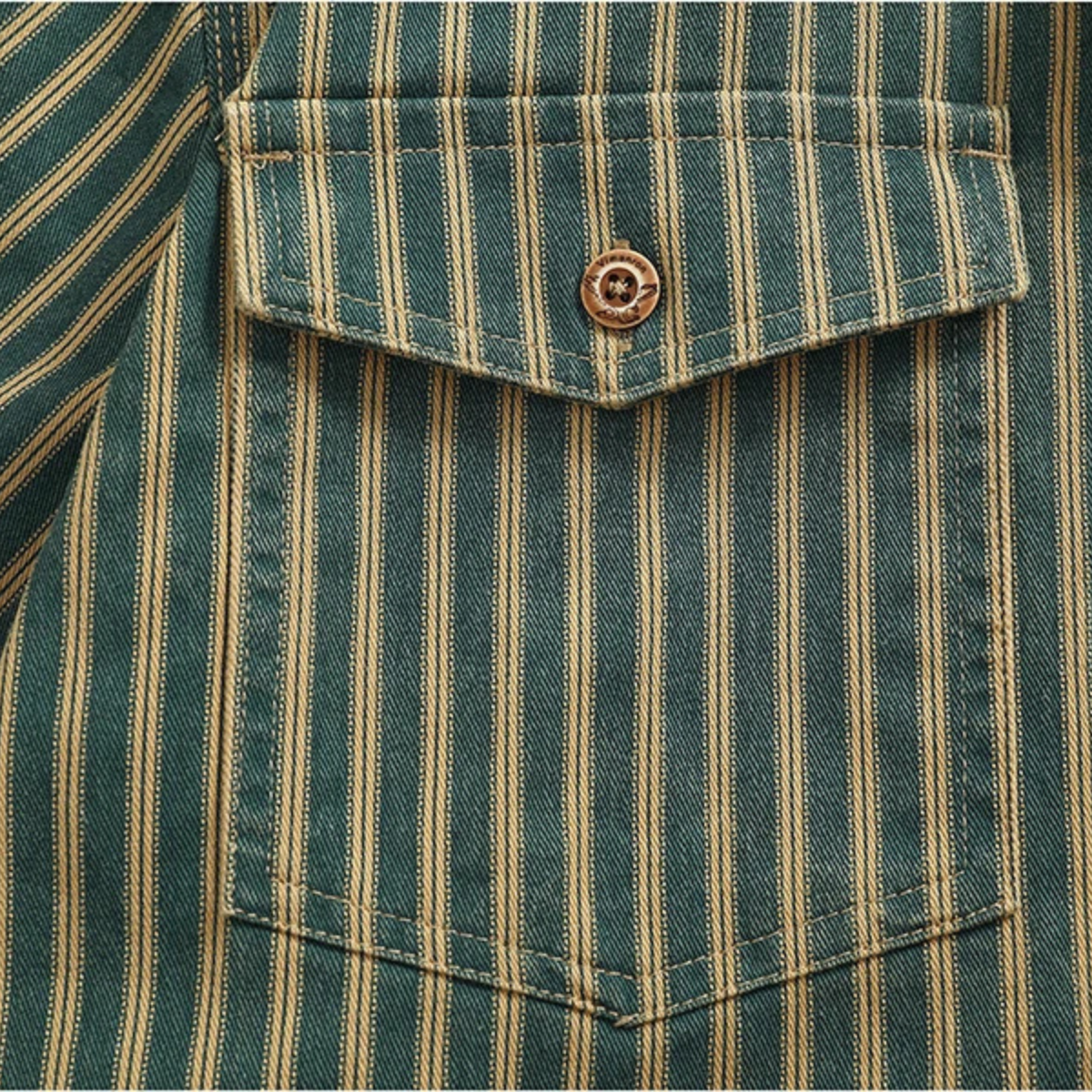 Men's Vertical Stripe Denim Shirt