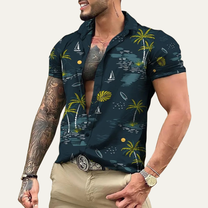 Men's Hawaiian Shirt Tropical Print Coconut Design