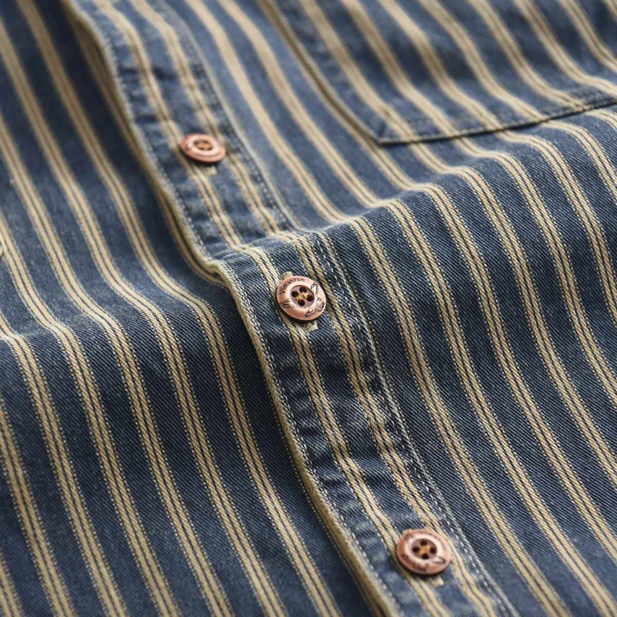 Men's Classic Striped Button Down Shirt Cotton