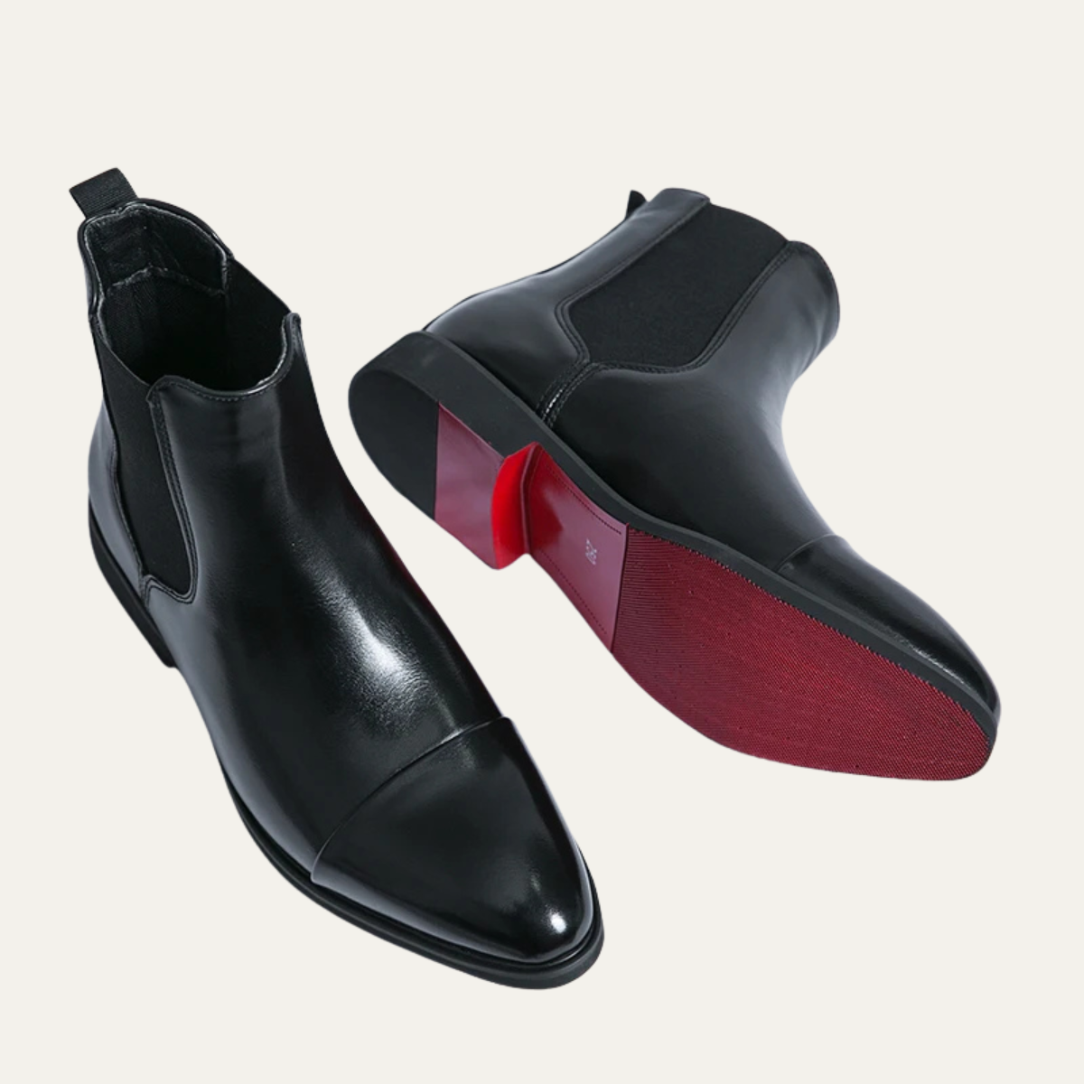 Men's Leather Chelsea Boots Formal Black - VibreMode