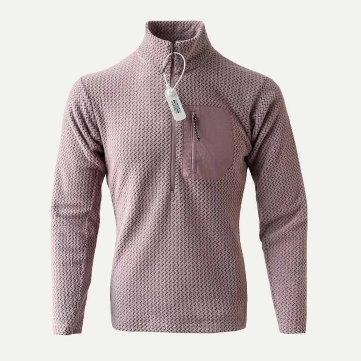 Men's Half Zip Fleece Sweater Chest Pocket
