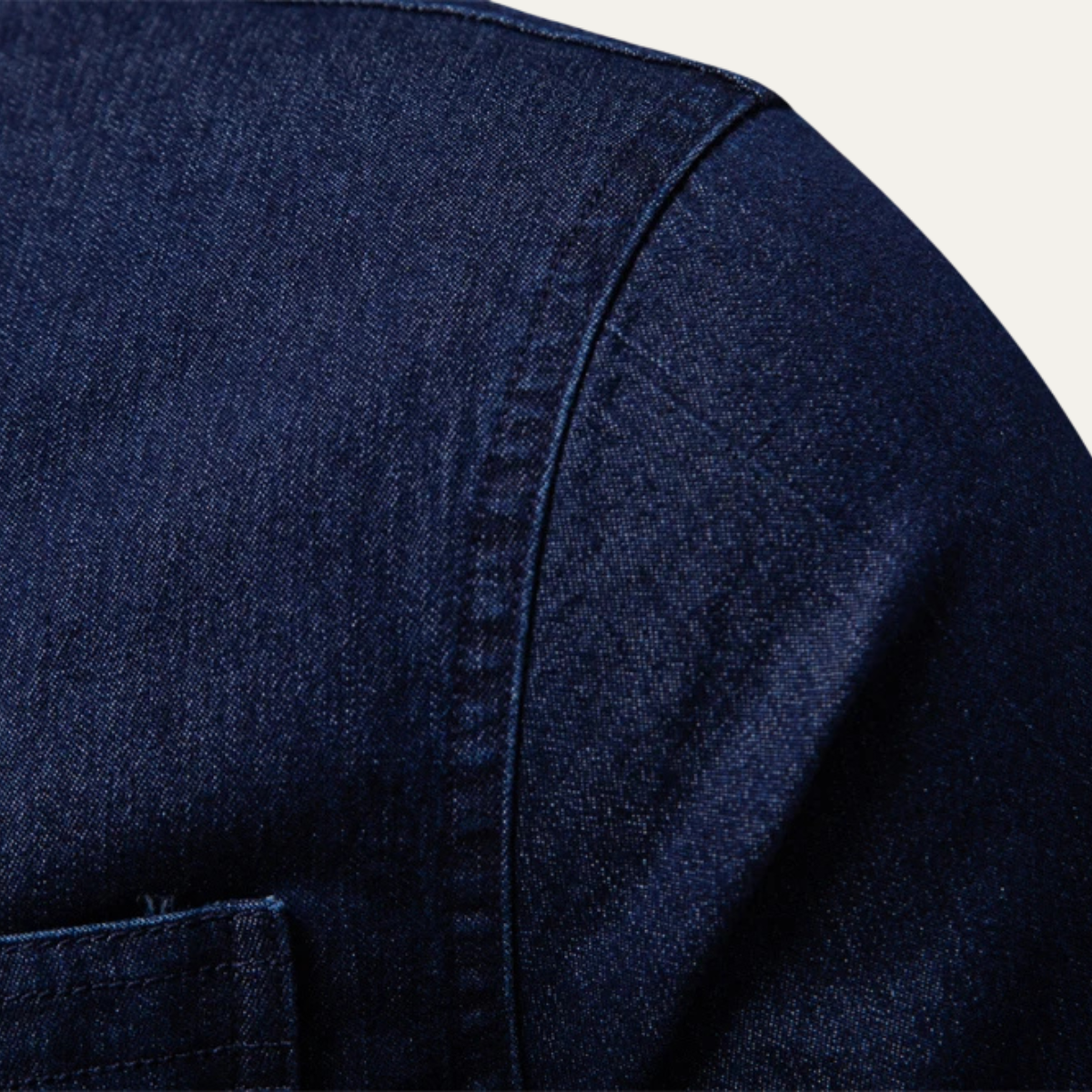 Men's Slim Fit Denim Shirt Double Pockets