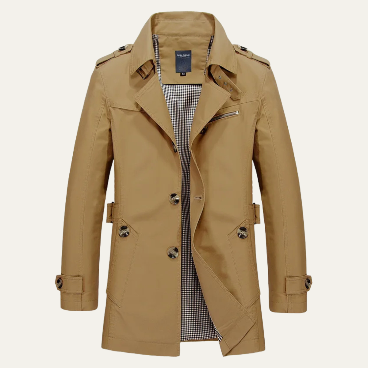 Men's Double Breasted Trench Coat Waterproof