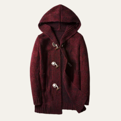Men's Thick Knitted Hooded Sweater Warm Casual