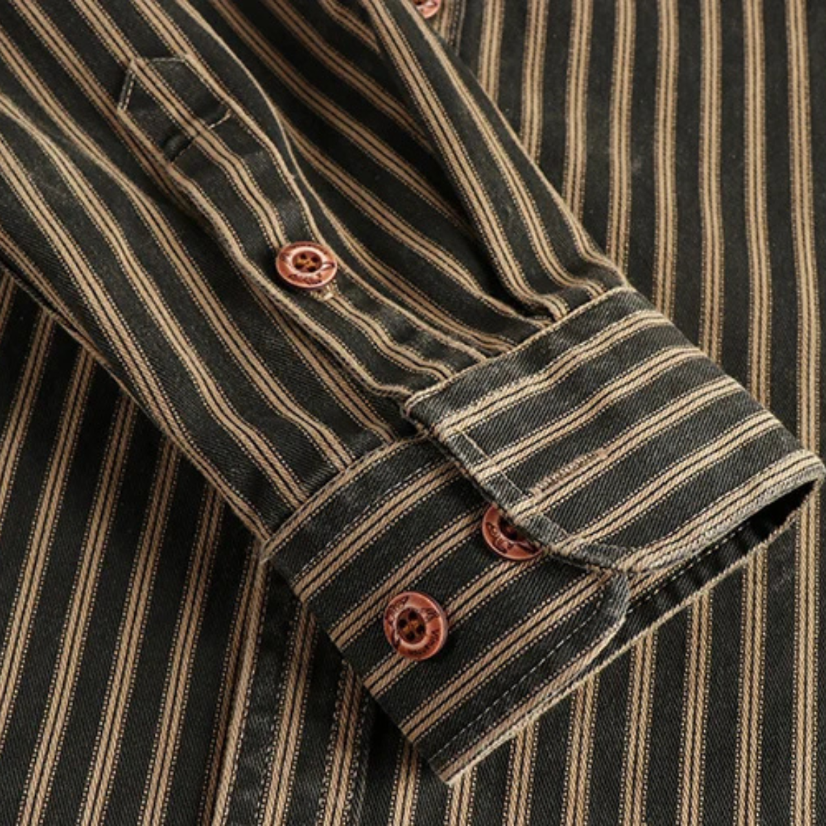 Men's Striped Button Up Shirt Casual Retro Style