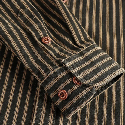 Men's Striped Button Up Shirt Casual Retro Style